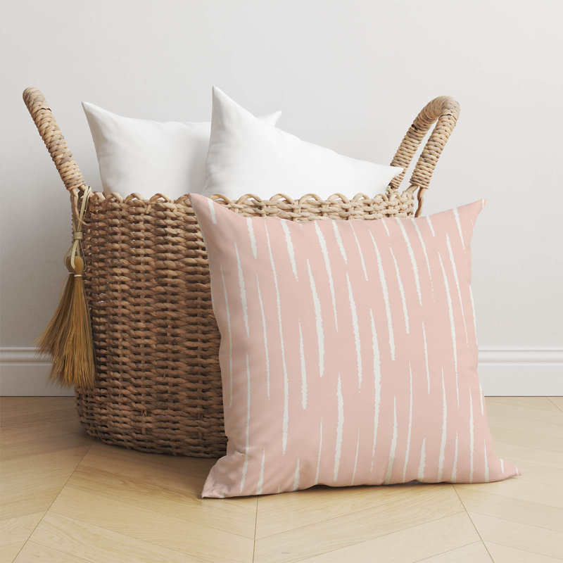 Coussin décoratif Lak, Rose rayé, H 20 po x l 20 po