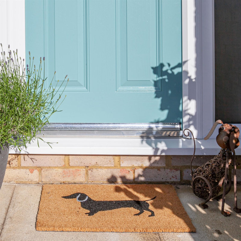 Nicola Spring - Coir Door Mat - Sausage Dog, 40cm W x 60cm L