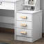 Coiffeuse de maquillage blanche avec miroir et tablettes de rangement, bureau à 3 tiroirs avec tabouret, coiffeuse moderne pour chambre à coucher et salon