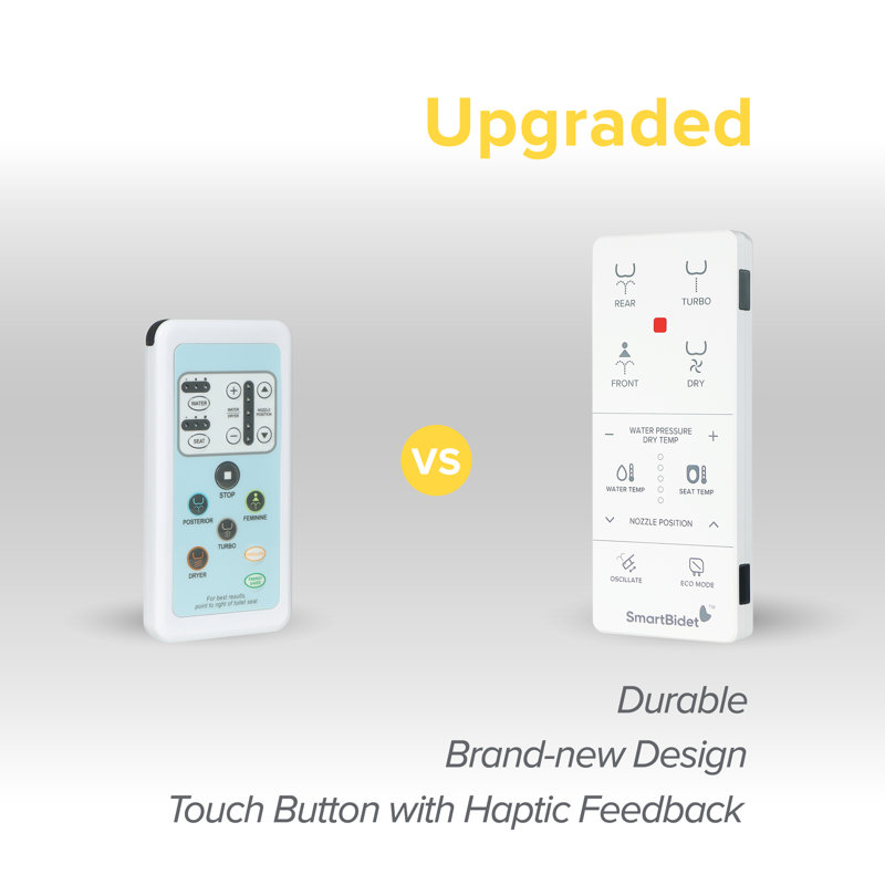 White Electric Bidet Toilet Seat with Remote Control