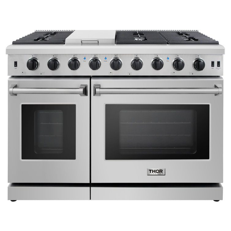Thor Kitchen 48" 4.6 Cubic Feet Smart Liquid Propane Free Standing Range with 6 Burners