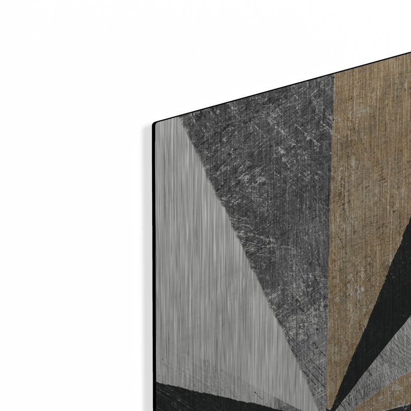 Art mural en métal luxueux «Triangulawesome 2 Bwg» par Michael Mullan, H 36 po x l 36 po
