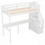 Lit mezzanine simple avec escalier de rangement et bureau intégré