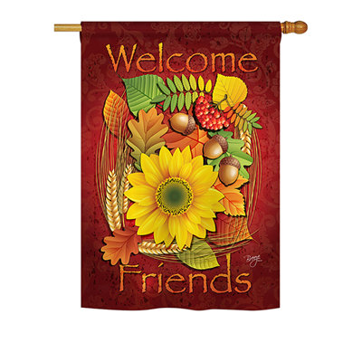 Drapeau de maison / de jardin en polyester à 2 côtés Friends