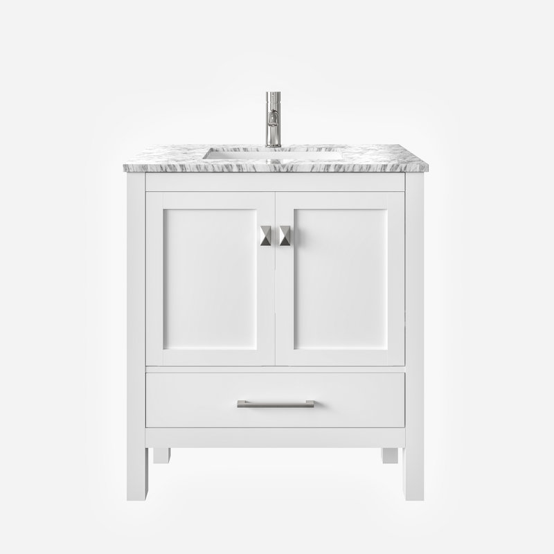 Eviva London 30"W x 18"D Bathroom Vanity with Undermount Porcelain Sink
