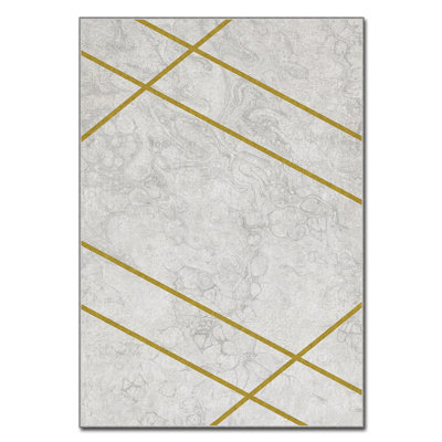 Luxurious Velvet Area Rug, 2.6 x 4.6 Feet, 100% Polyester, 740 g/m² | Non-Slip Felt Dot Underside, Laminated Sponge for Comfort | Easy Machine Washable | Modern Digital Print Design, Perfect for Any Room