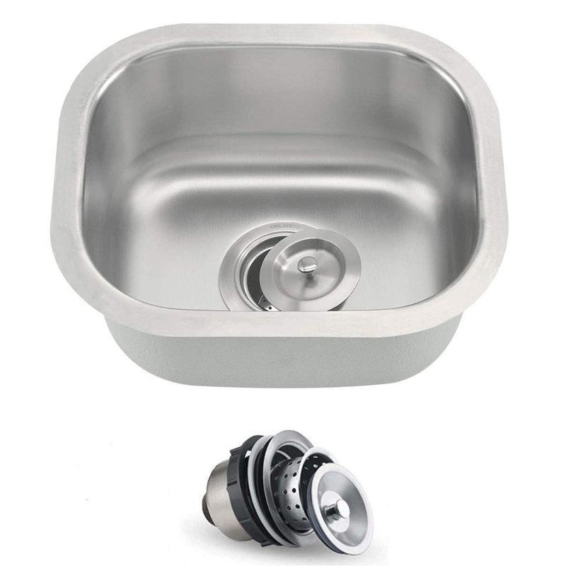 Évier de cuisine 15,13 po x l 13 po avec crépine et gabarit de découpe