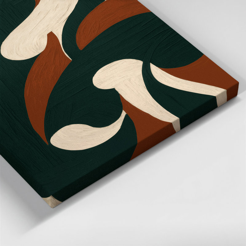 Abstrait art figuratif vert sur toile 49, H 14 po x l 11 po