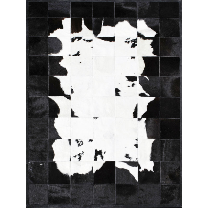 Buenos Aires Cowhide Abstract Area Rug, Rectangle 9' x 12'
