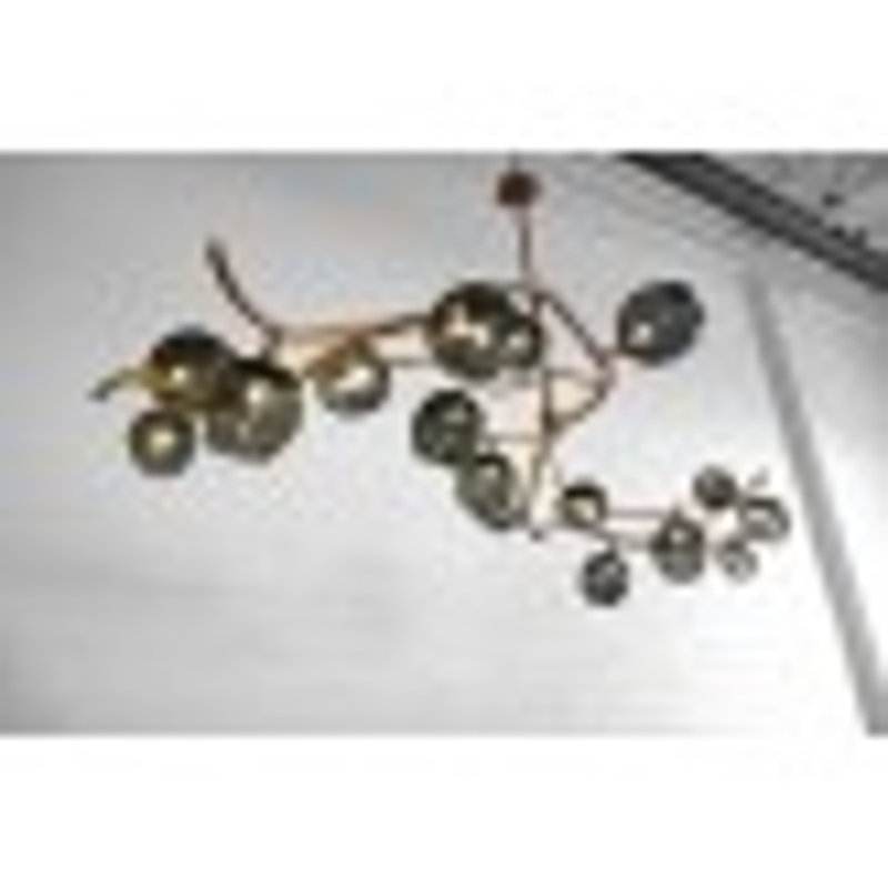 Lustre Lucia, Transparent, H 42 po x l 42 po x P 24 po, Acier blanc