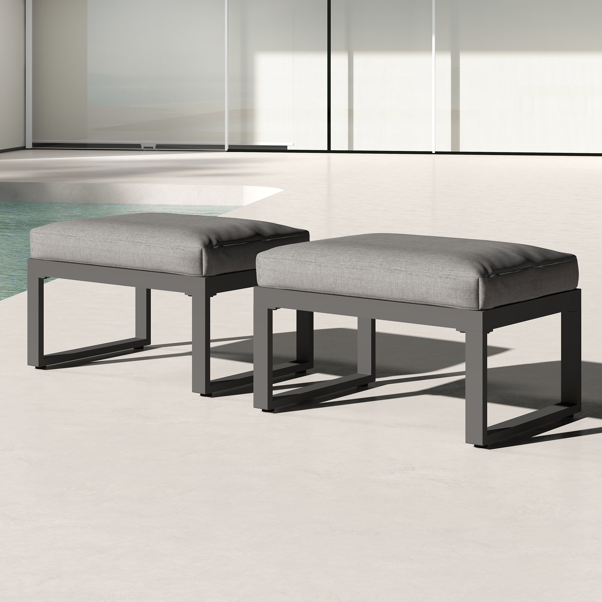 ヴァージルアリライトフォーム・アルフナイツ×4枚 Green4ever Brandtley Outdoor Aluminum Ottoman & Reviews