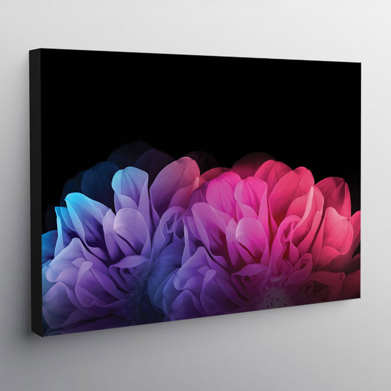 Colourful Flowers - Wrapped Canvas Print, 84cm H x 120cm W x 4cm D