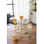 Ensemble de 3 porte-bougies en verre tulipe avec pétales transparents et tiges vertes