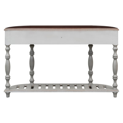 Modern and Contemporary Curved Console Table Sofa Table Entryway Table for Hallway Living Room with 4 Drawers and 1 Shelf