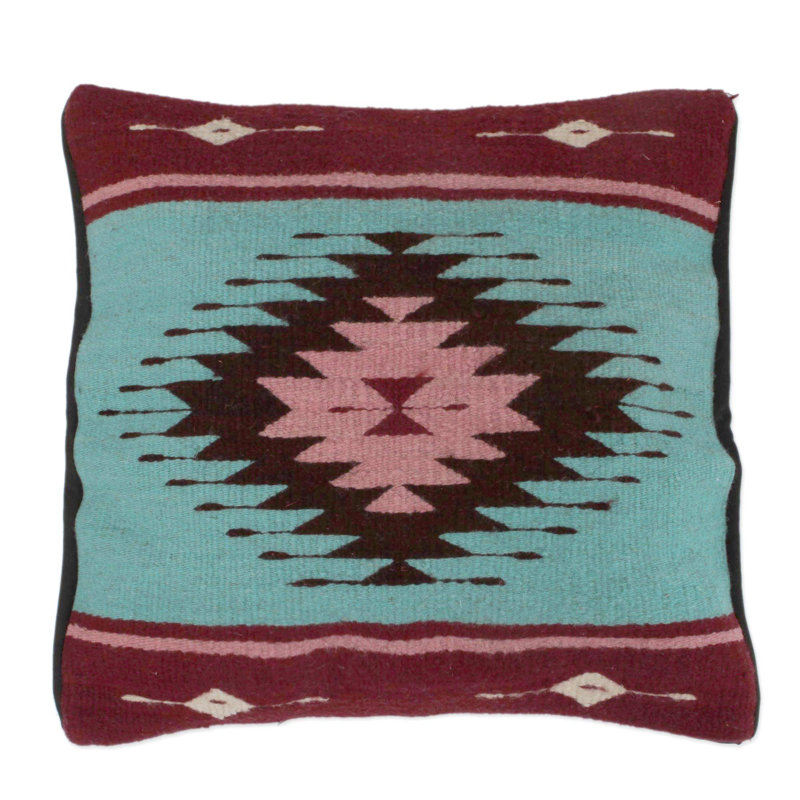 Embroidered Wool Blend Pillow Cover