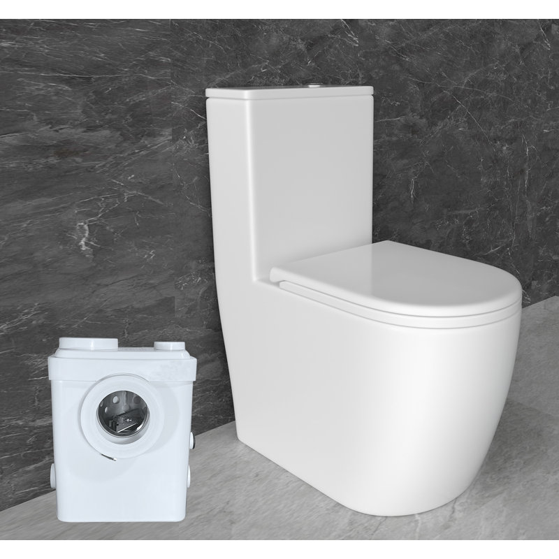 Yingze 1.28 Gallons GPF Elongated Chair Height Floor Mounted Close Coupled Toilets (Seat Included)