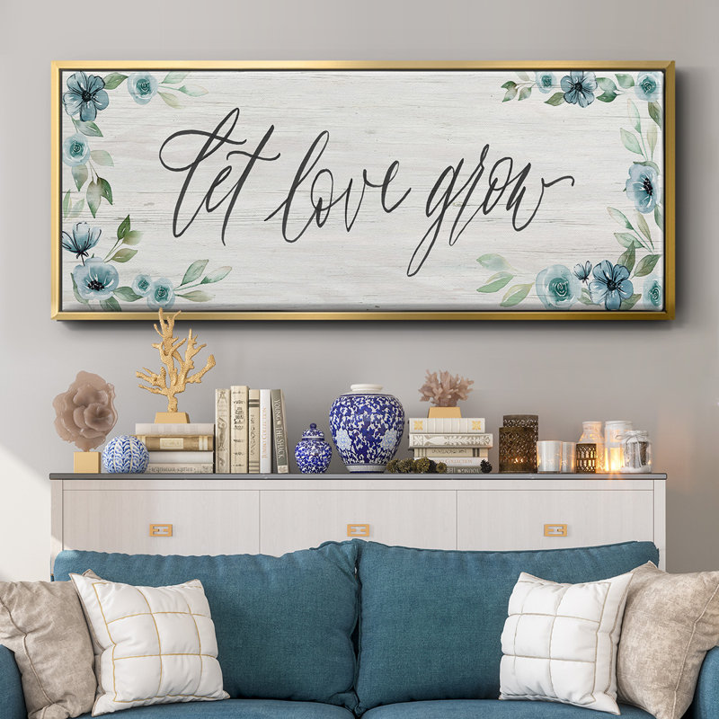 Let Love Grown- Framed Canvas, 24" H x 60" W