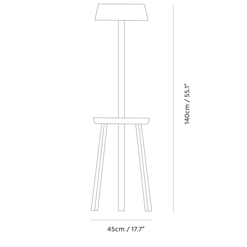 Carry 55'' Tray Table Floor Lamp with USB, Matte Black
