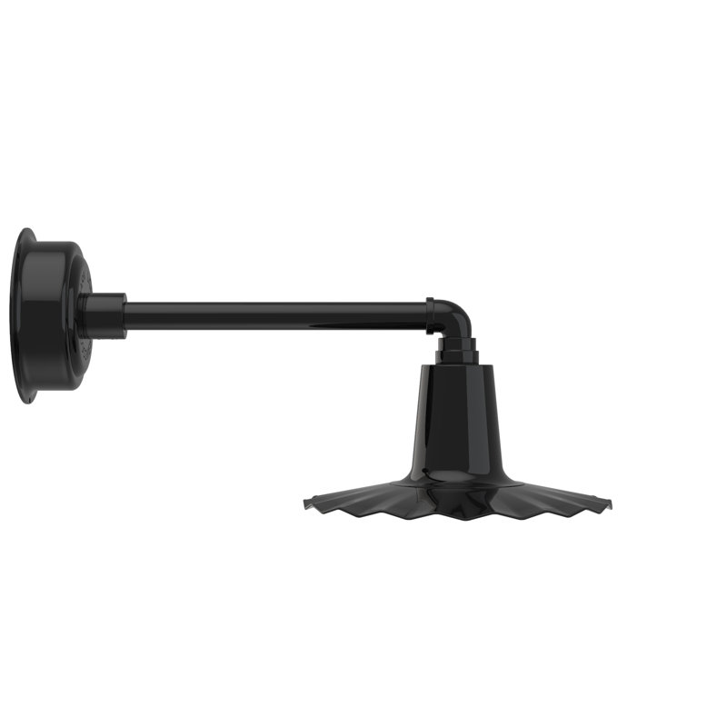 Luminaire de grange d’extérieur à del Iris, H 7,5 po x l 12 po x P 12 po, Noir