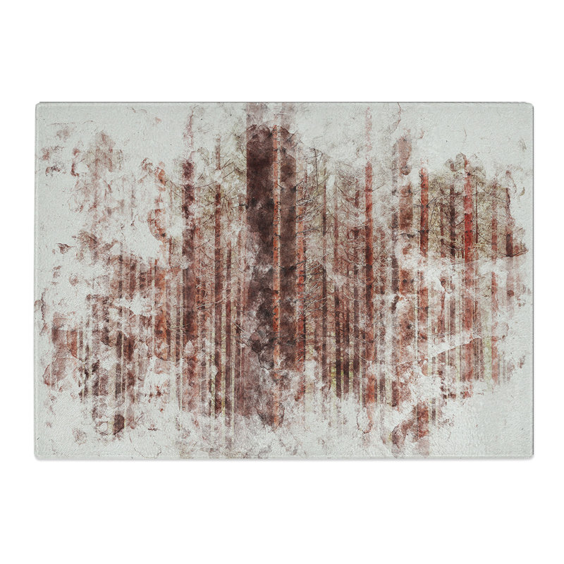 Autumn Forest Vol.7 Watercolour Chopping Board, 0.4cm H x 28.5cm W x 39cm L
