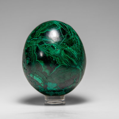 Genuine Polished Malachite Egg (299.8 Grams)