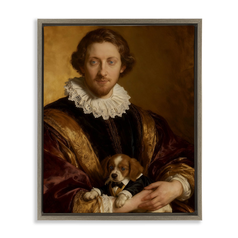 Renaissance Renaissance avec cadre flottant Loyal Companion, conception de CAD Designs, Montalcino orme flottant encadré