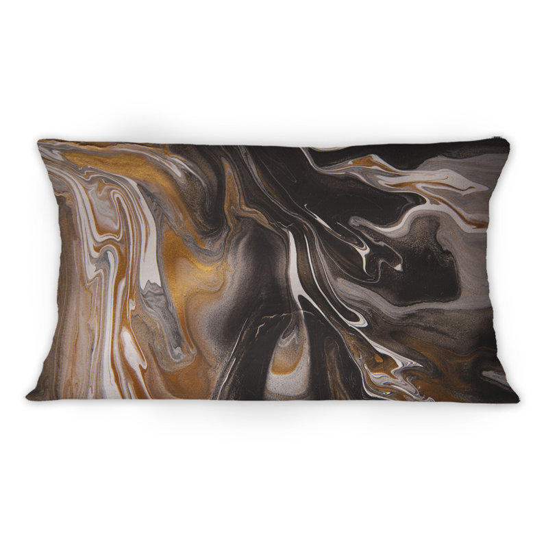 Coussin décoratif noir et brun - imprimé moderne 1