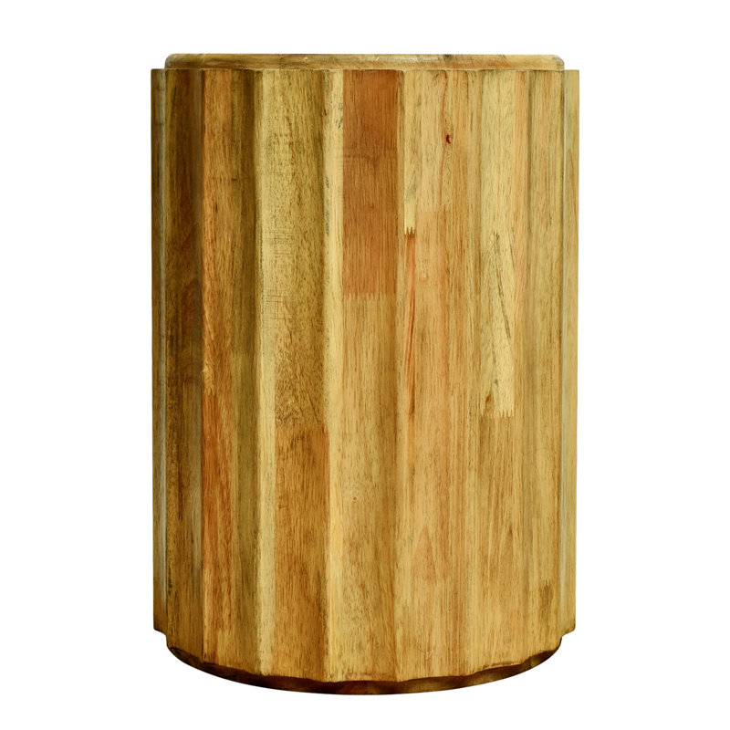 Table d'appoint ronde à motif ondulé, table de bout en bois, table de chevet pour salon, chambre à coucher, bureau