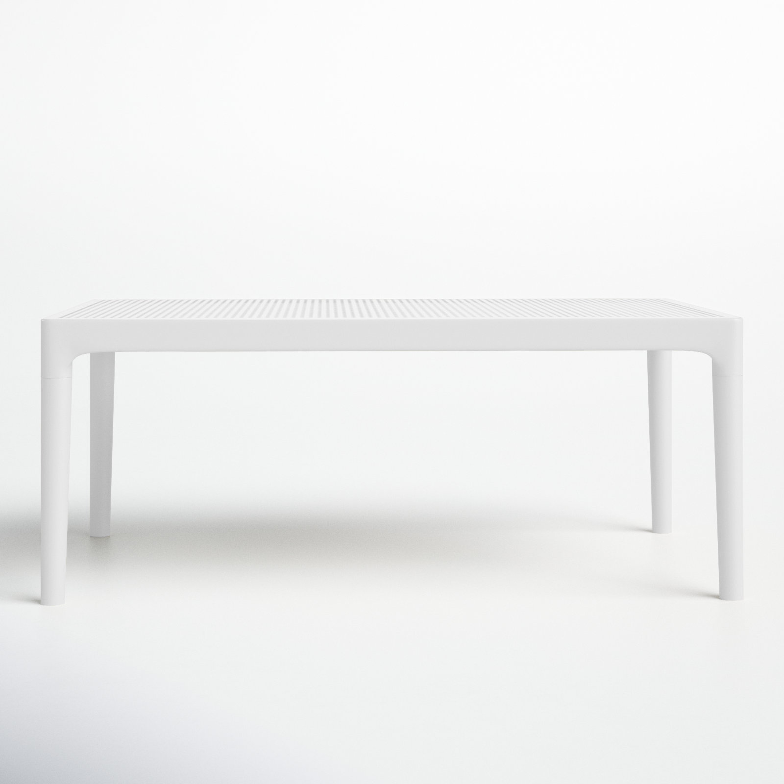 Farrah 23.6'' Plastic / Acrylic Outdoor Coffee Table, White, 23.6"W x 15.7"H x 39.4"L