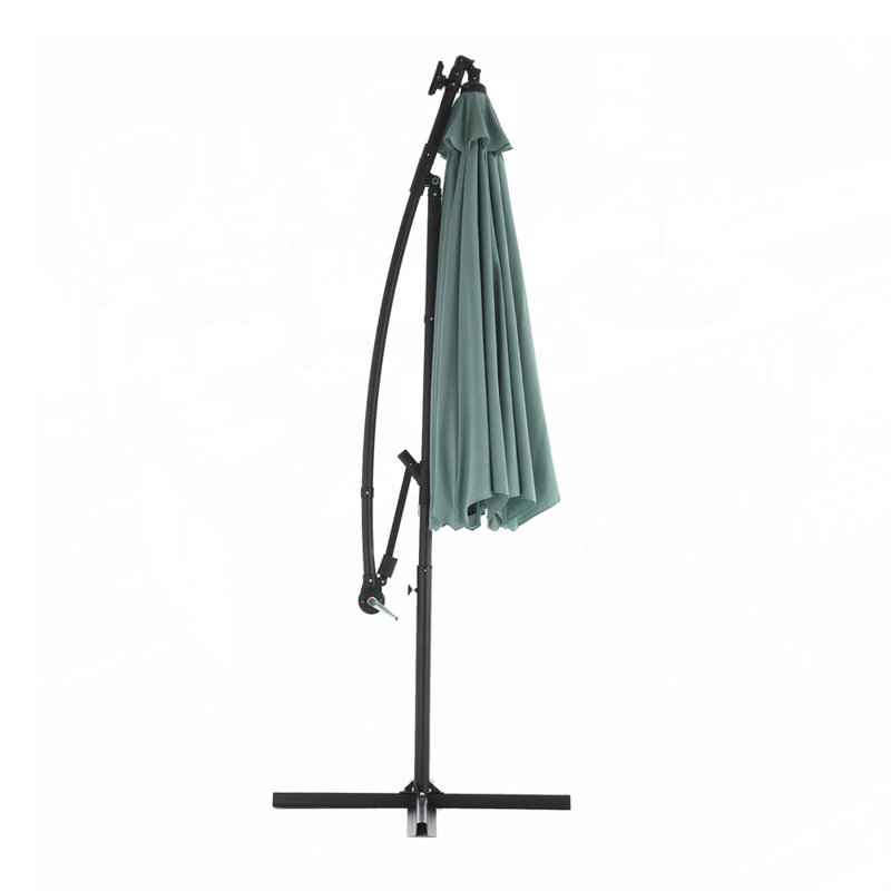 Parasol de marché à DEL 10 pi avec base solaire inclinable et inclinable réglable, Vert clair