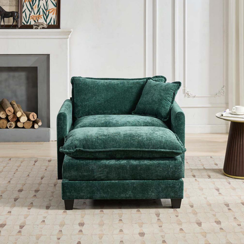 Fauteuil en chenille, Vert