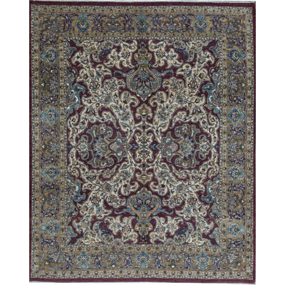 Hand-Knotted High-Quality Red and Gold Area Rug