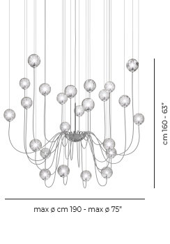Puppet 24 - Light Chandelier, Crystal Transparent, Glossy Chrome