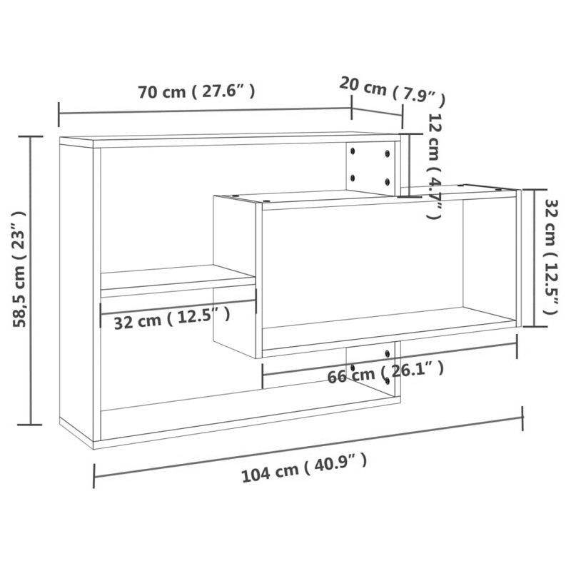 Wall Shelf 104x20x58.5 cm Engineered Wood, Brown