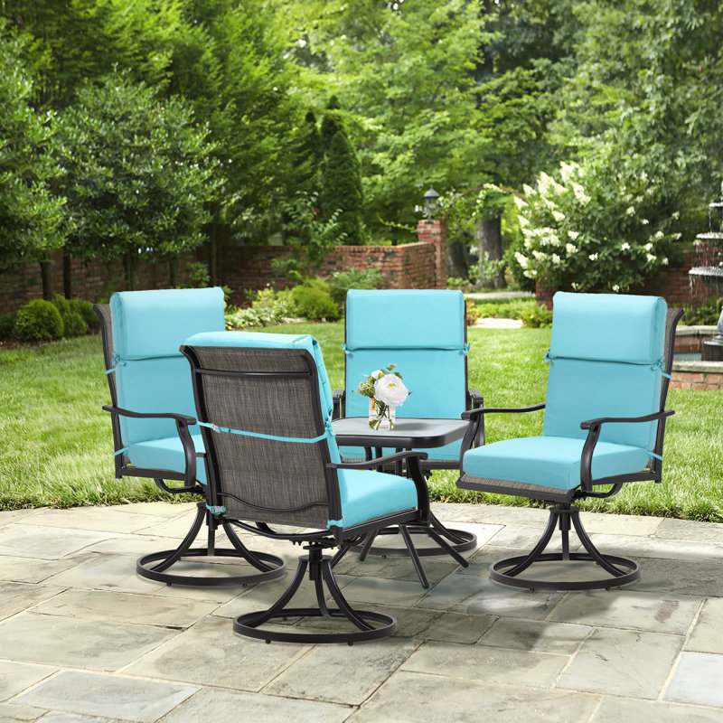 20 x 20 Inch Outdoor Rocking Chair Cushion Set, Blue