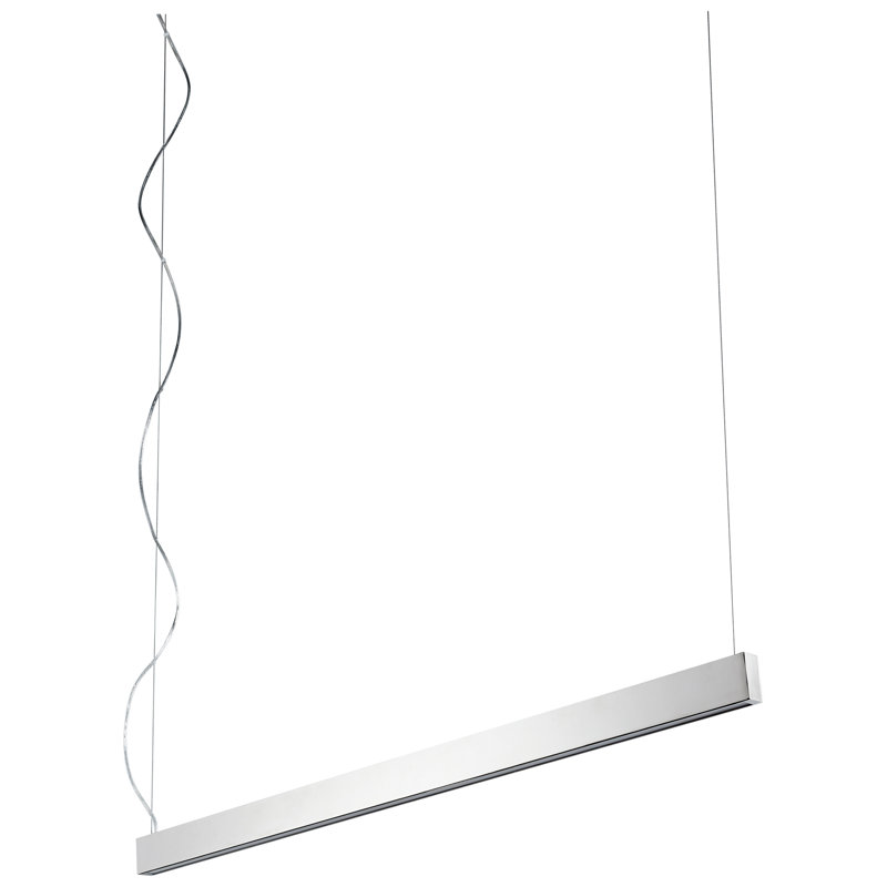 Luminaire suspendu linéaire à DEL Amarye, H 62,5 po x l 50 po x P 5,5 po, Nickel poli