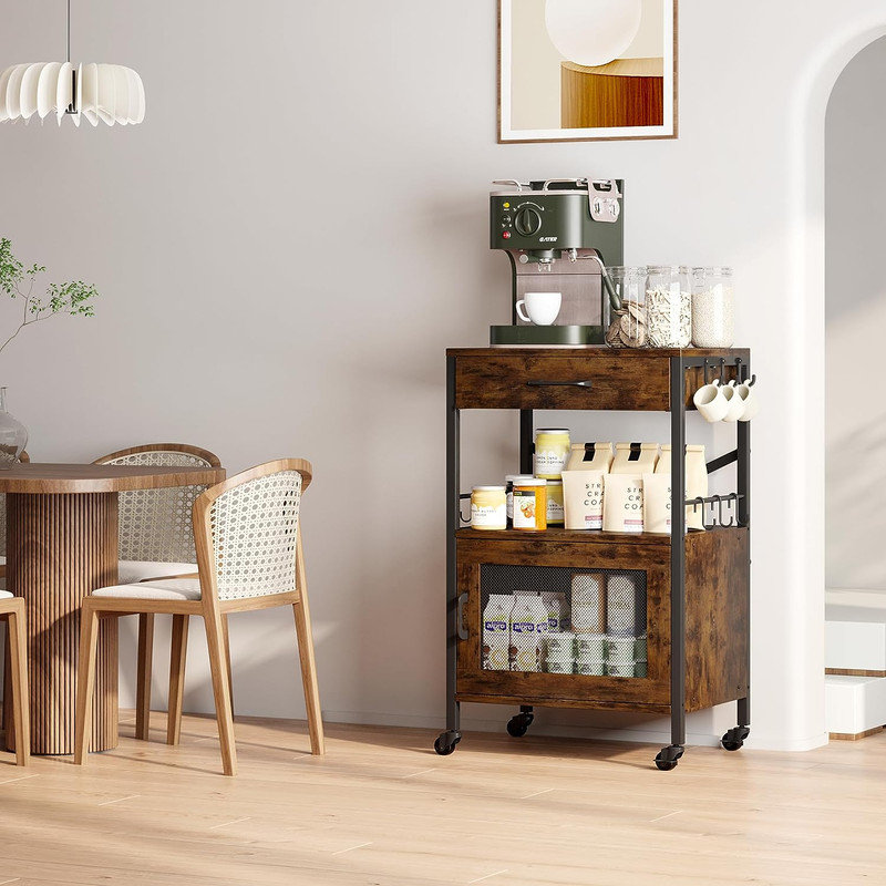 17 Stories Kitchen Island Cart, Kitchen Storage Cart With Drawer