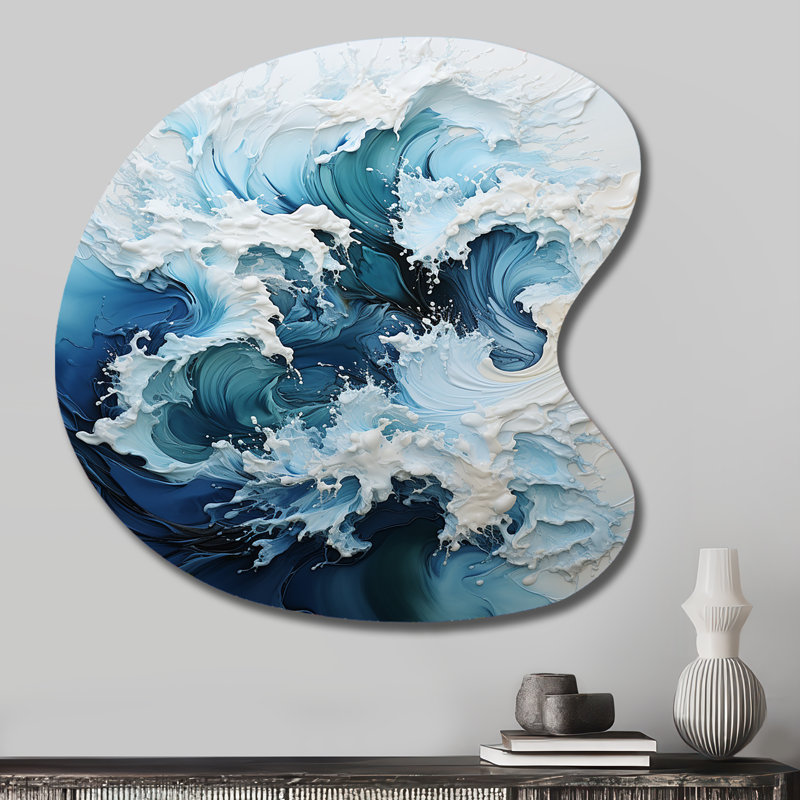 «Coastal Waves», art mural asymétrique en métal, H 27 po x l 27 po x P 1 po