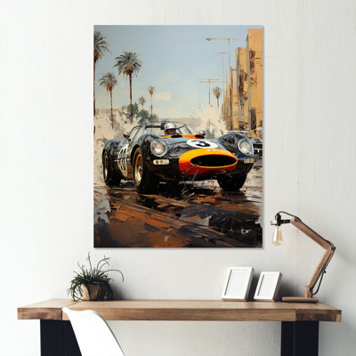 Jaune et noir, Grand Prix de course de Formule IV, art mural en métal