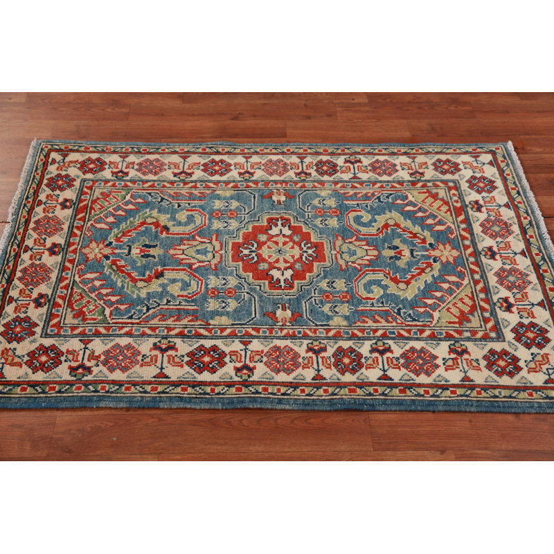Tapis géométrique bleu Kazak