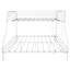 Lit superposé simple Twinfull en métal - blanc avec garde-corps pour optimiseur d'espace, cadre et cadre renforcé