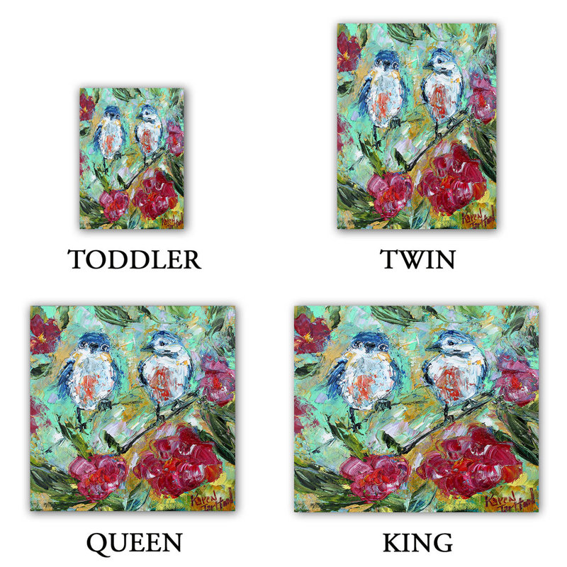 Ensemble de housse de couette en microfibre DiaNoche par Karen Tarlton - Love Birds