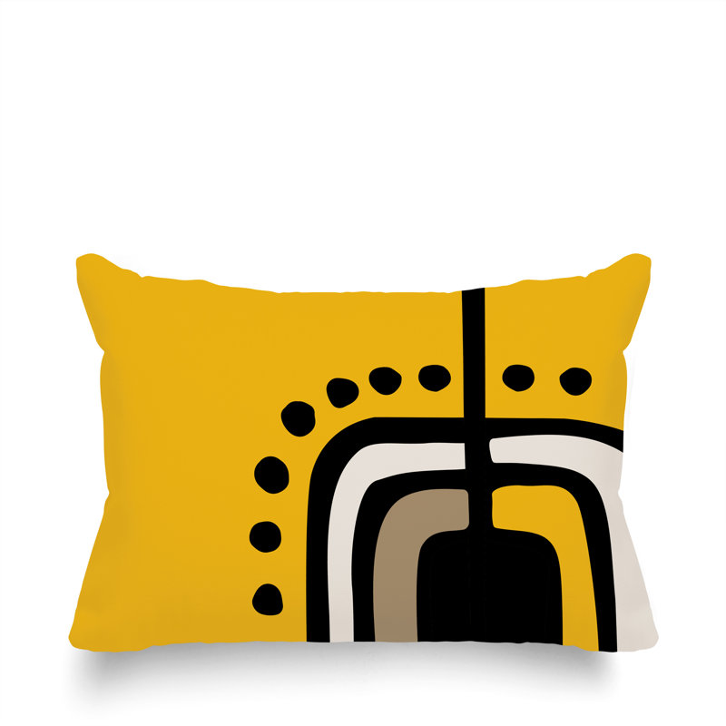 Coussin lombaire réversible intérieur / extérieur Sofi Minimalist, H 14 po x l 20 po, Jaune
