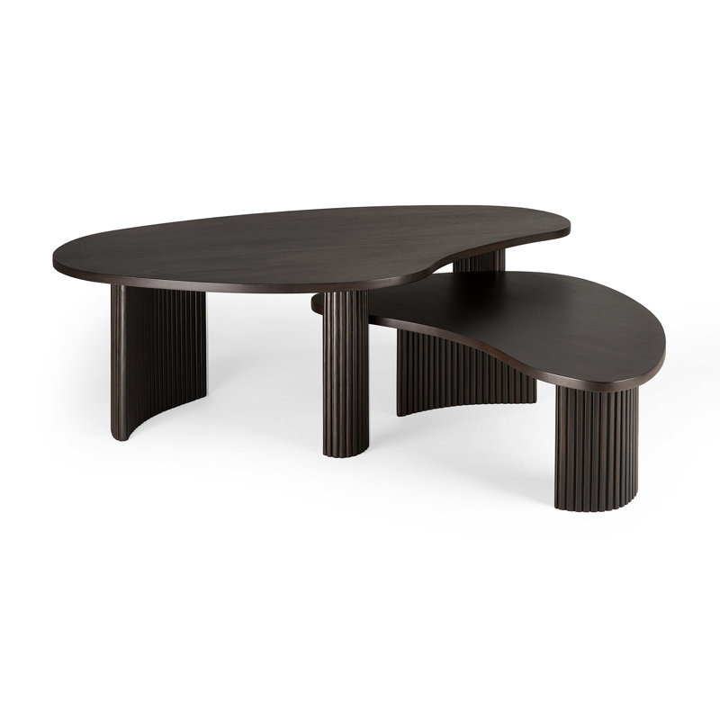 Boomerang Solid Wood Coffee Table, Dark Brown