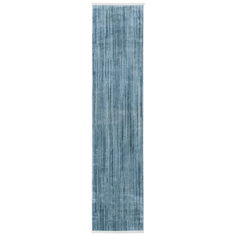 Tapis bleu / gris Adal, Tapis de couloir 2 pi 6 po x 12 pi