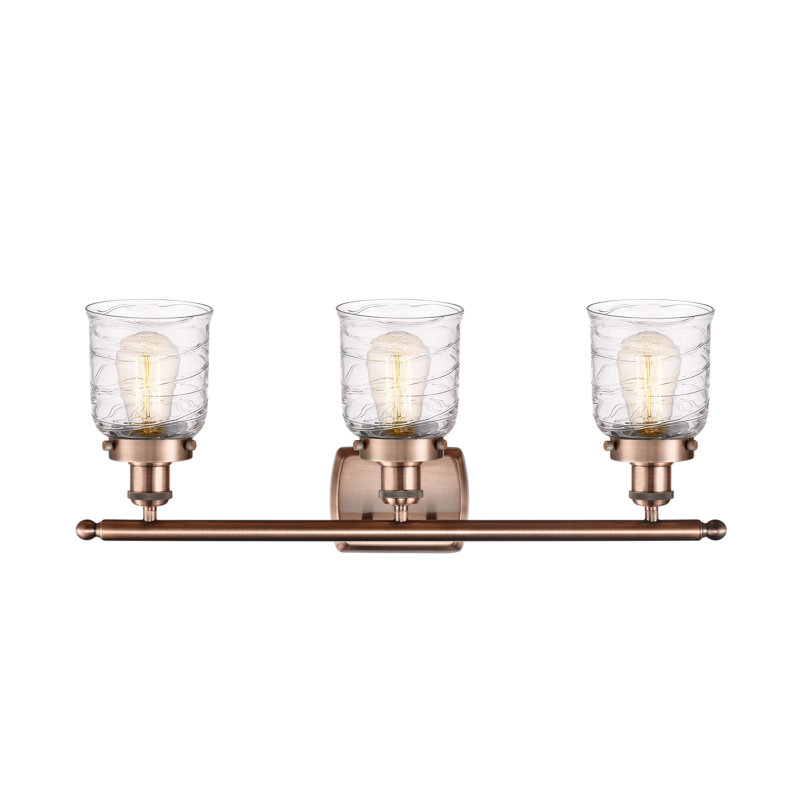 Éclairage pour meuble-lavabo en cuivre antique à 3 lumières Yaneira, Cuivre antique, Incandescente