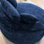 Fauteuil d'appoint rond pivotant à 360 degrés Blue Fluffy Chenille, idéal pour se détendre dans le salon et le salon-574912497