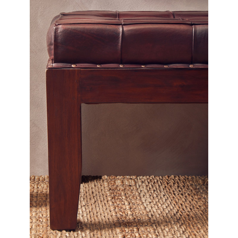Adamson Genuine Leather Upholstered Bench