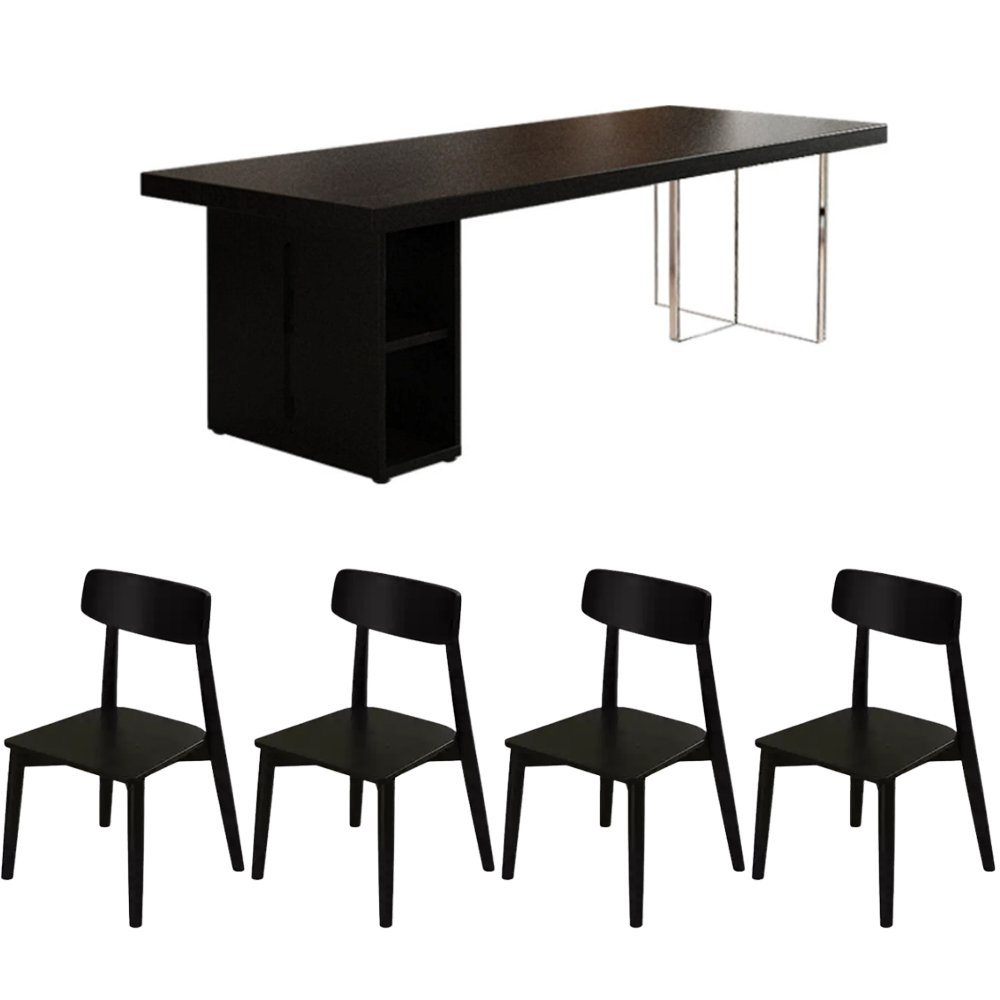 A Zoetic Home Modern Simple Solid Wood Storage Dining Table Set | Wayfair