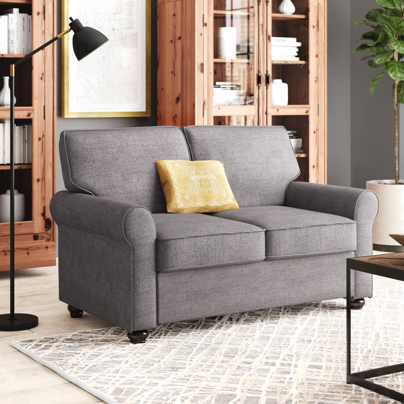 Lucien Upholstered 55'' Loveseat, Steel